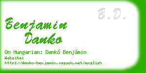 benjamin danko business card
